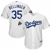 Dodgers 35 Cody Bellinger White 2018 World Series Cool Base Player Jersey Dzhi,baseball caps,new era cap wholesale,wholesale hats
